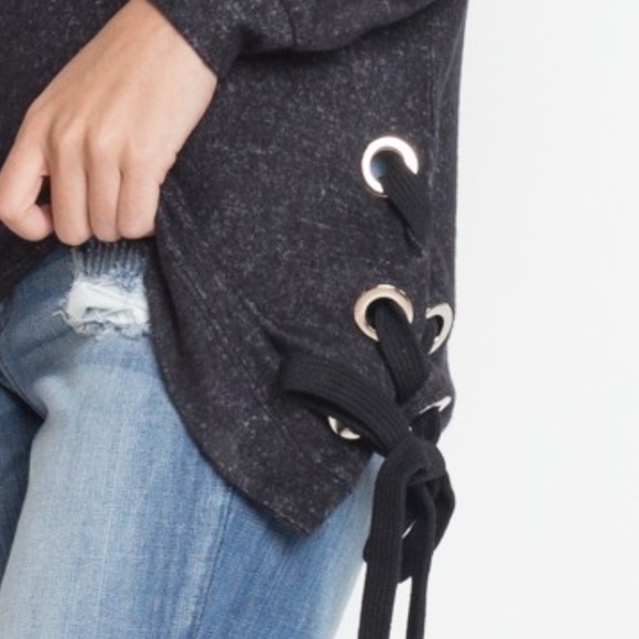 SOLD OUT! Gigi Pullover Side Lace-Up Sweatshirt - Picture 4 of 5